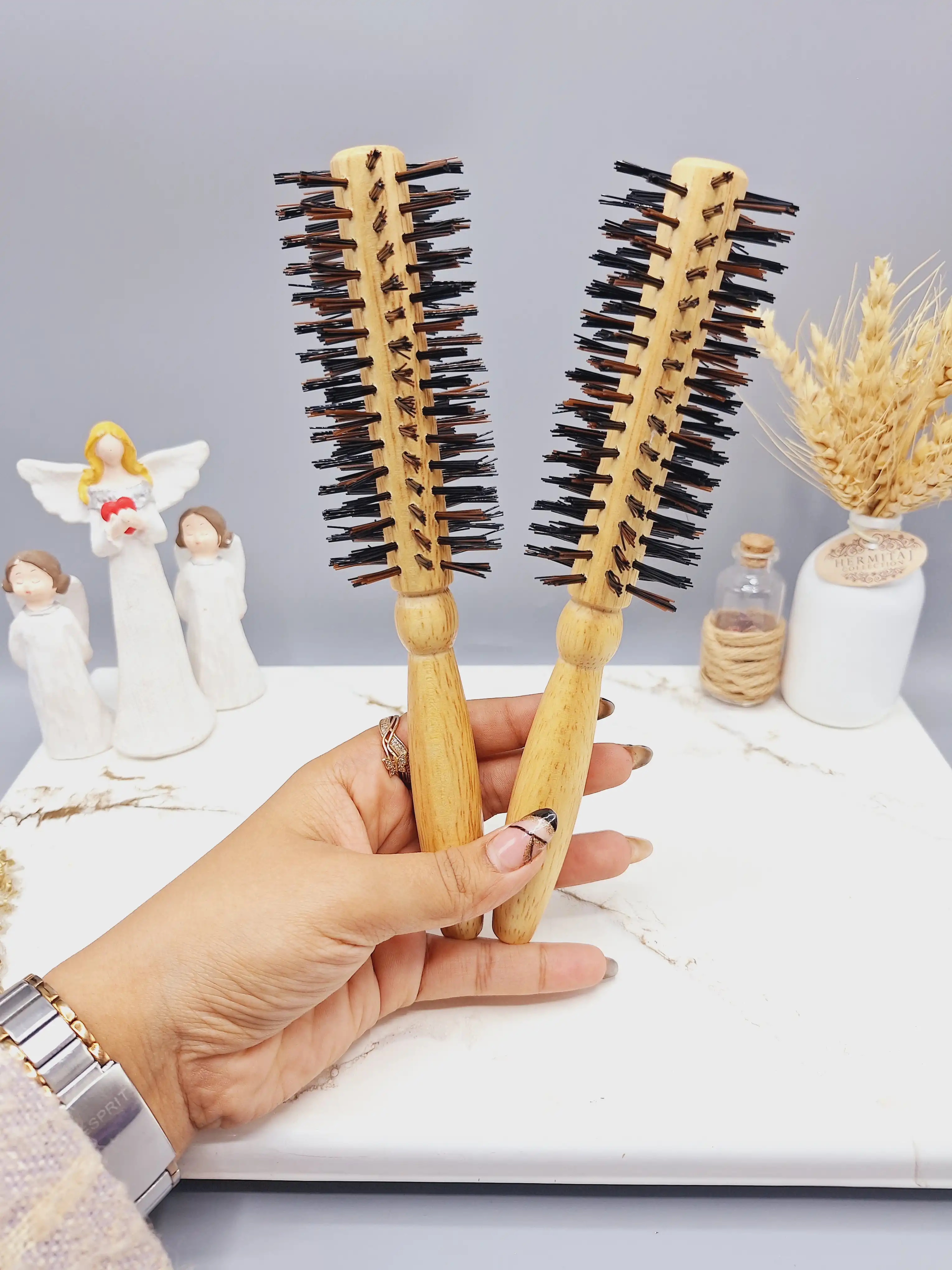 برس مو نسوز چوبی مدل پیچی