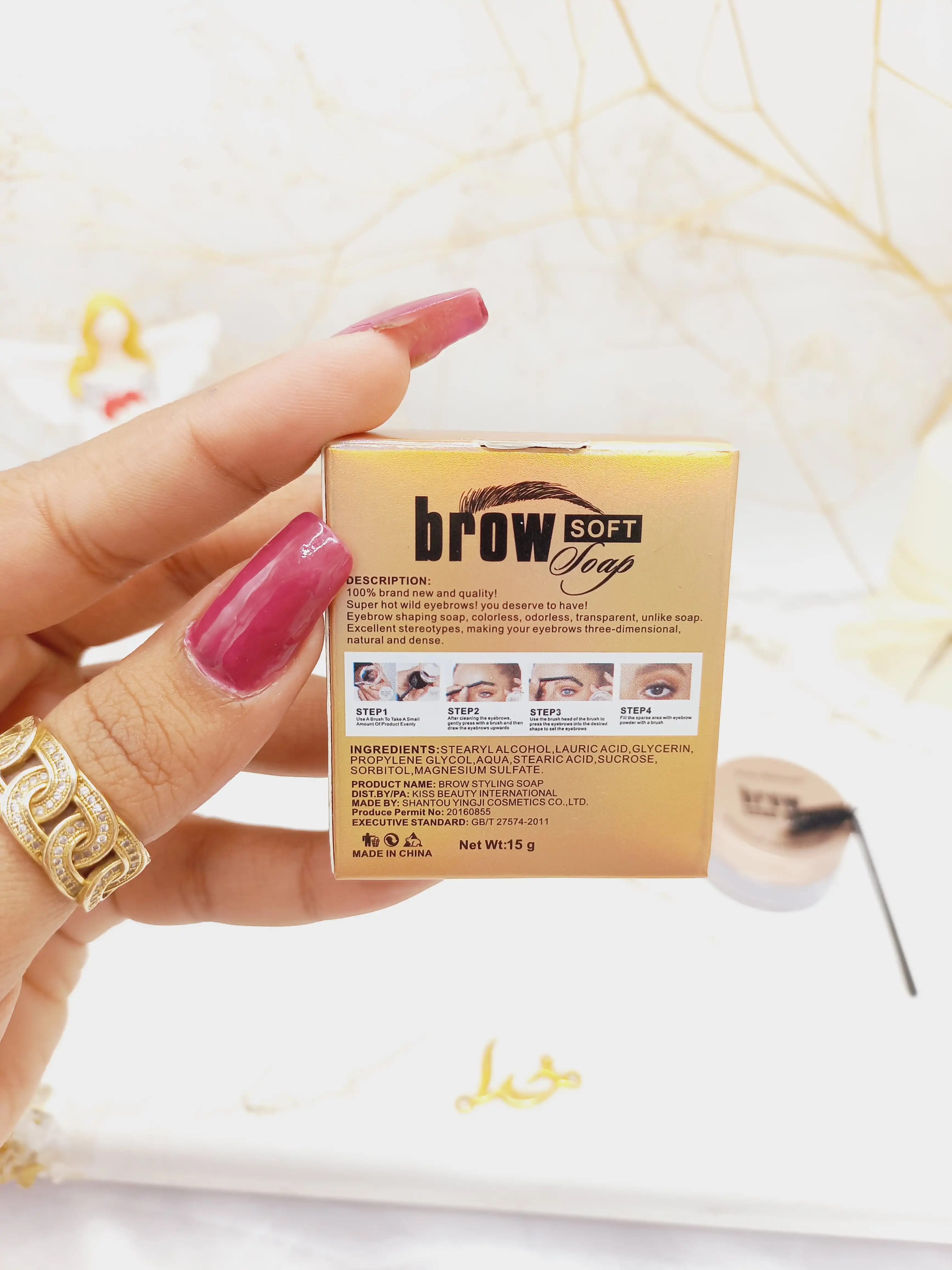 ژل لیفت ابرو کیس بیوتی kiss beauty همراه با فرچه کد 7384