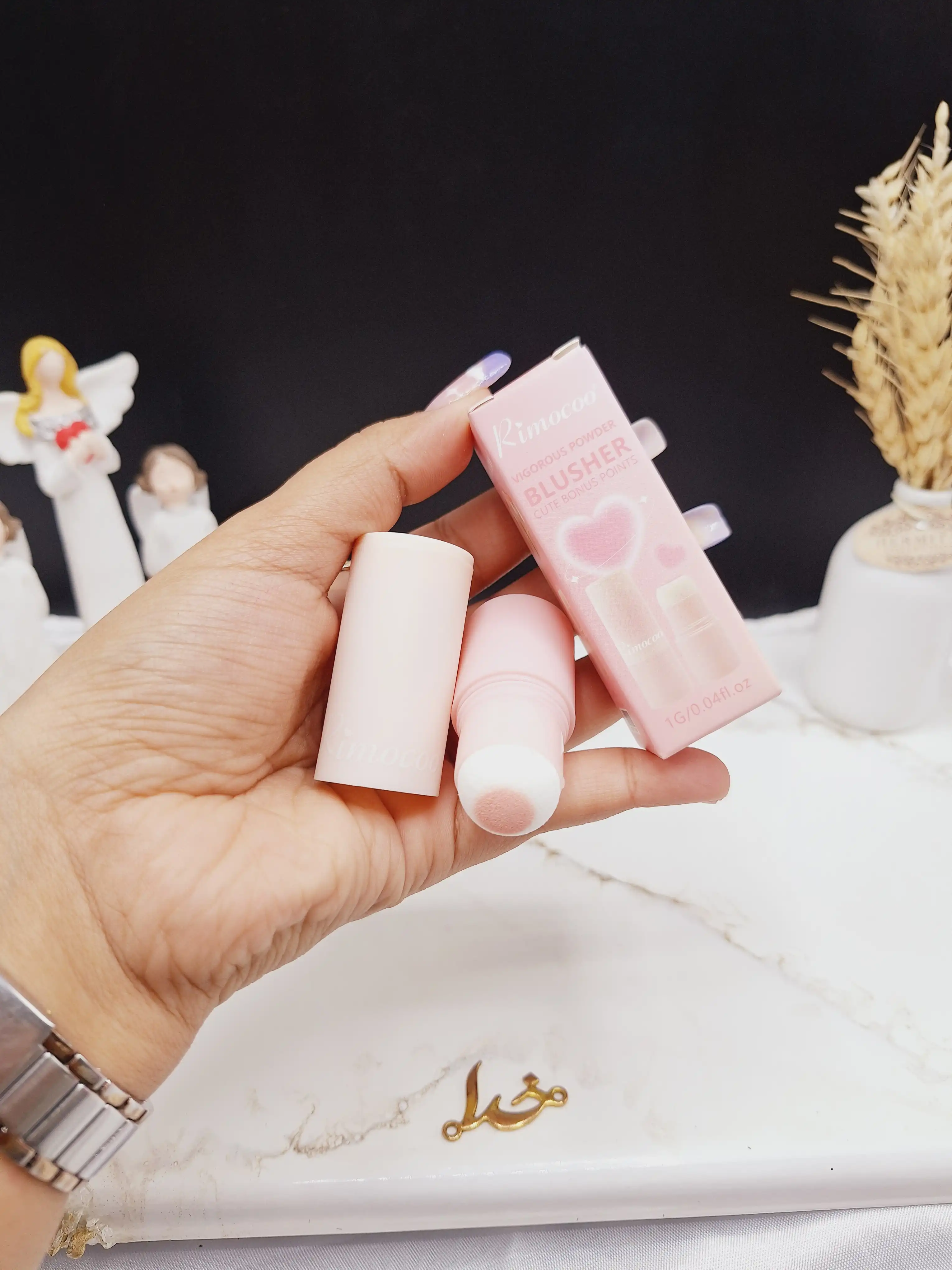 رژ گونه پودری همراه با پد کره ای برند ریمکو Rimocoo کد R1249