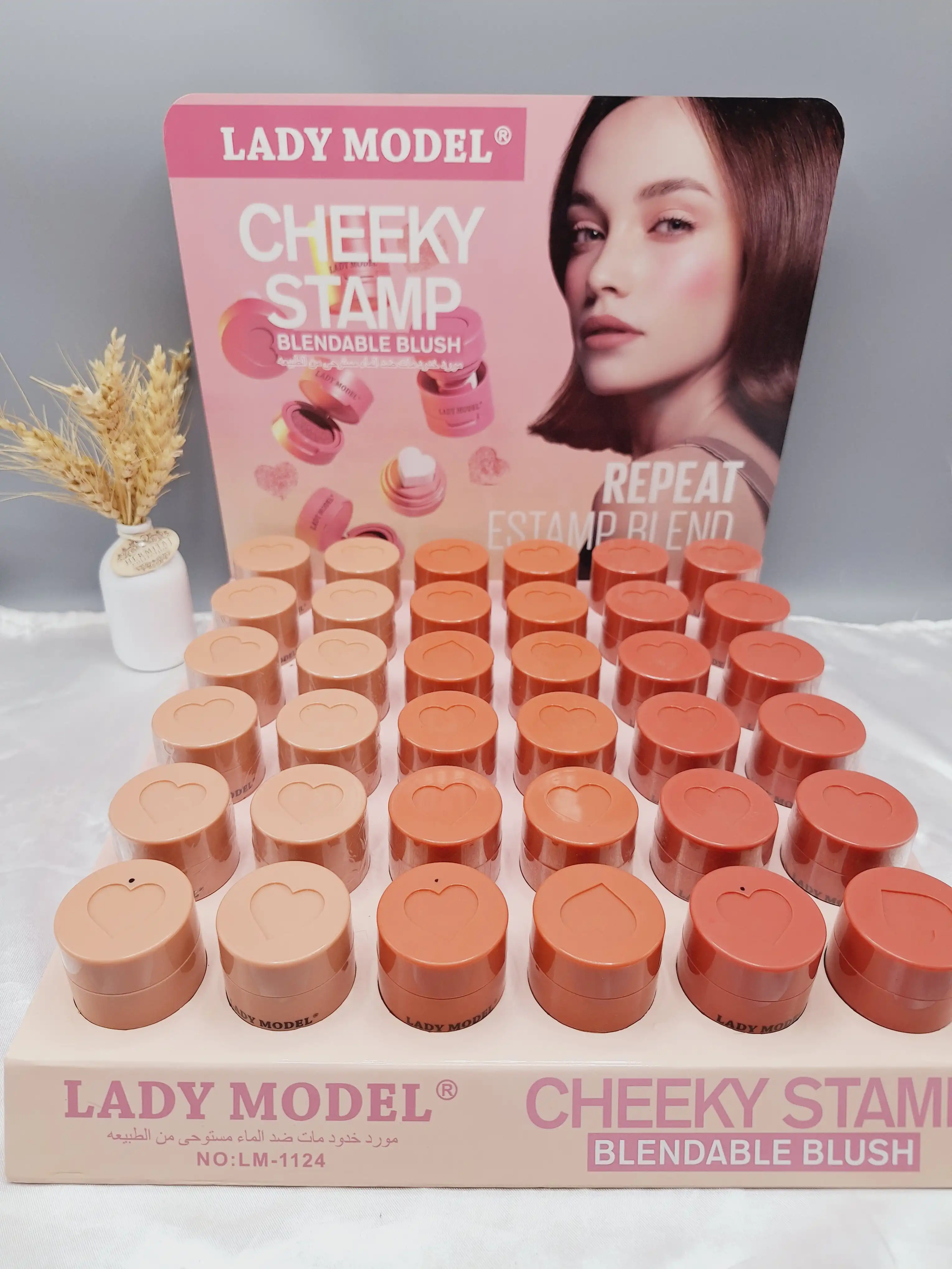 رژ گونه زیبای استامپی طرح قلب برند ‏LADY MODE کد LM-1124