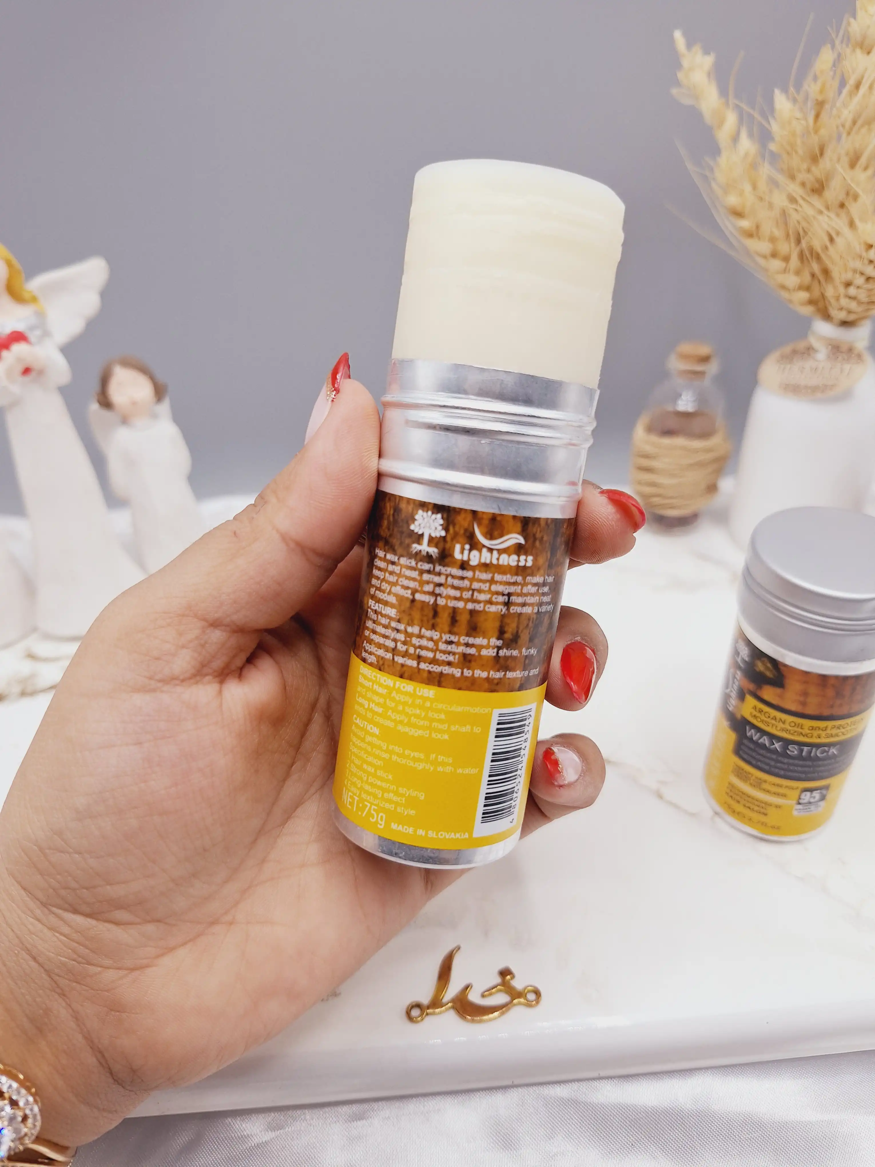وزگیر مو استیکی لایتنس حاوی روغن آرگان WAX STICK کد 8549