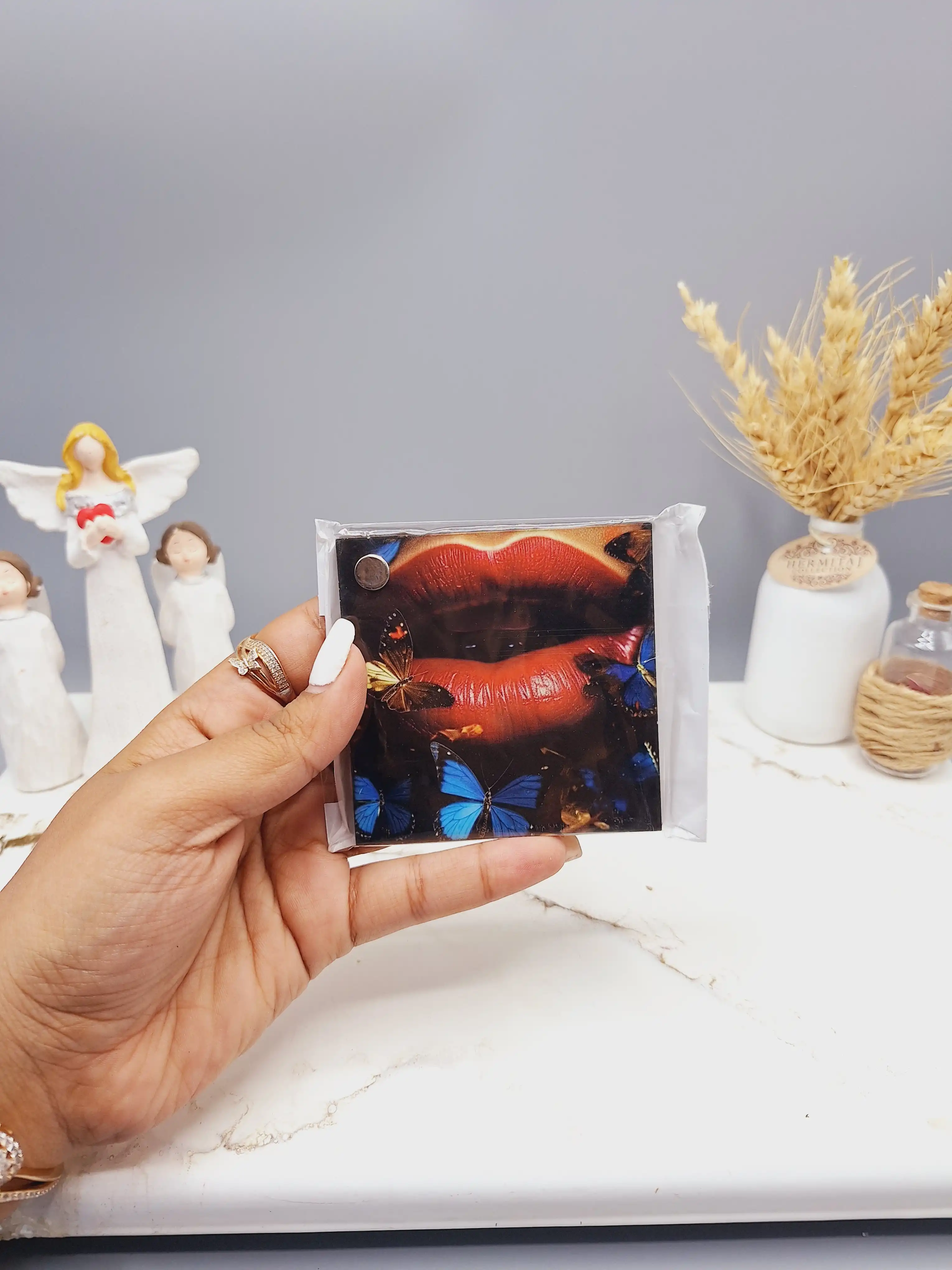 آینه مکعبی مدل دختر جوان طرح رندم