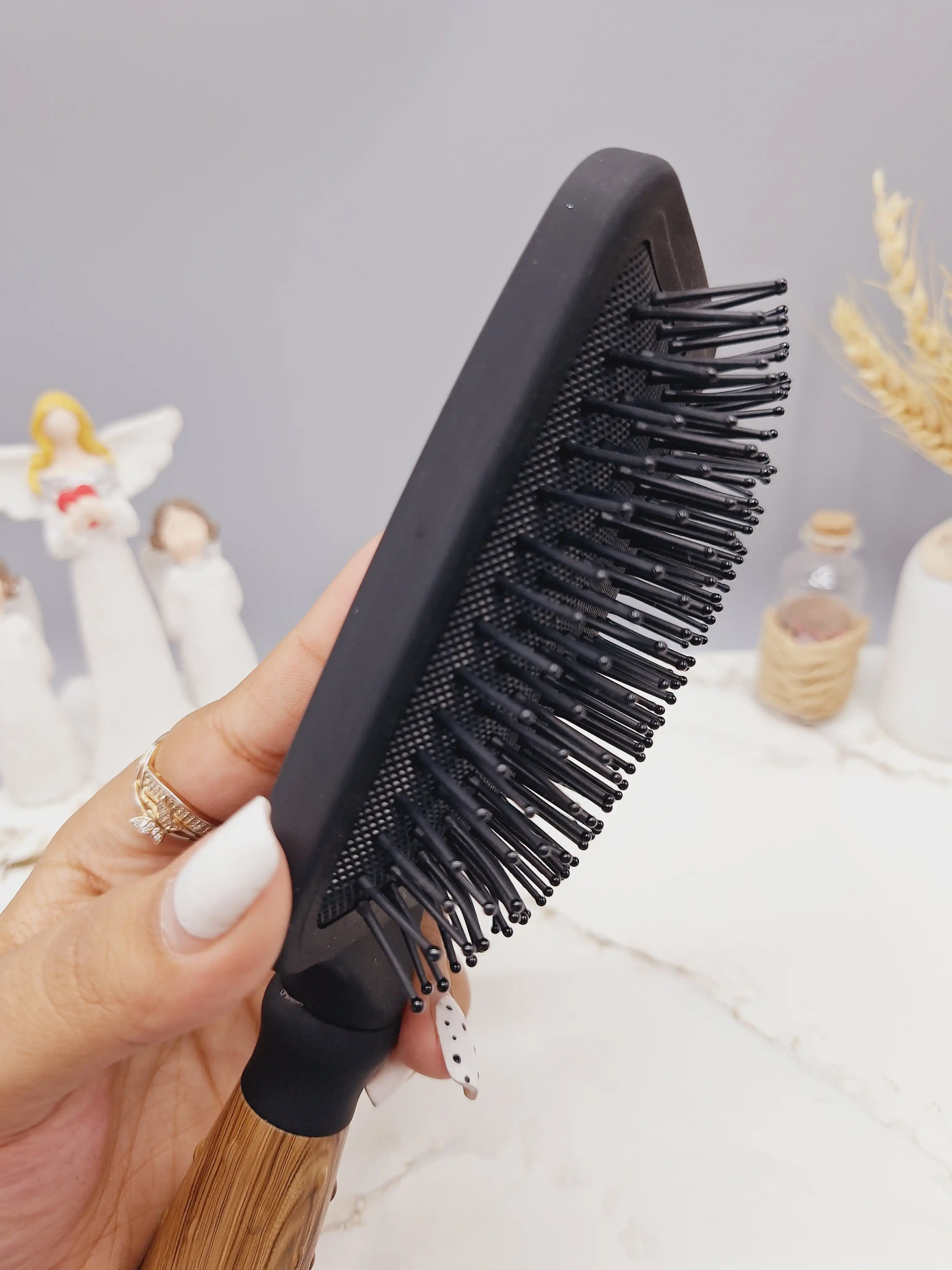 برس مو دسته چوبی تمام مشکی