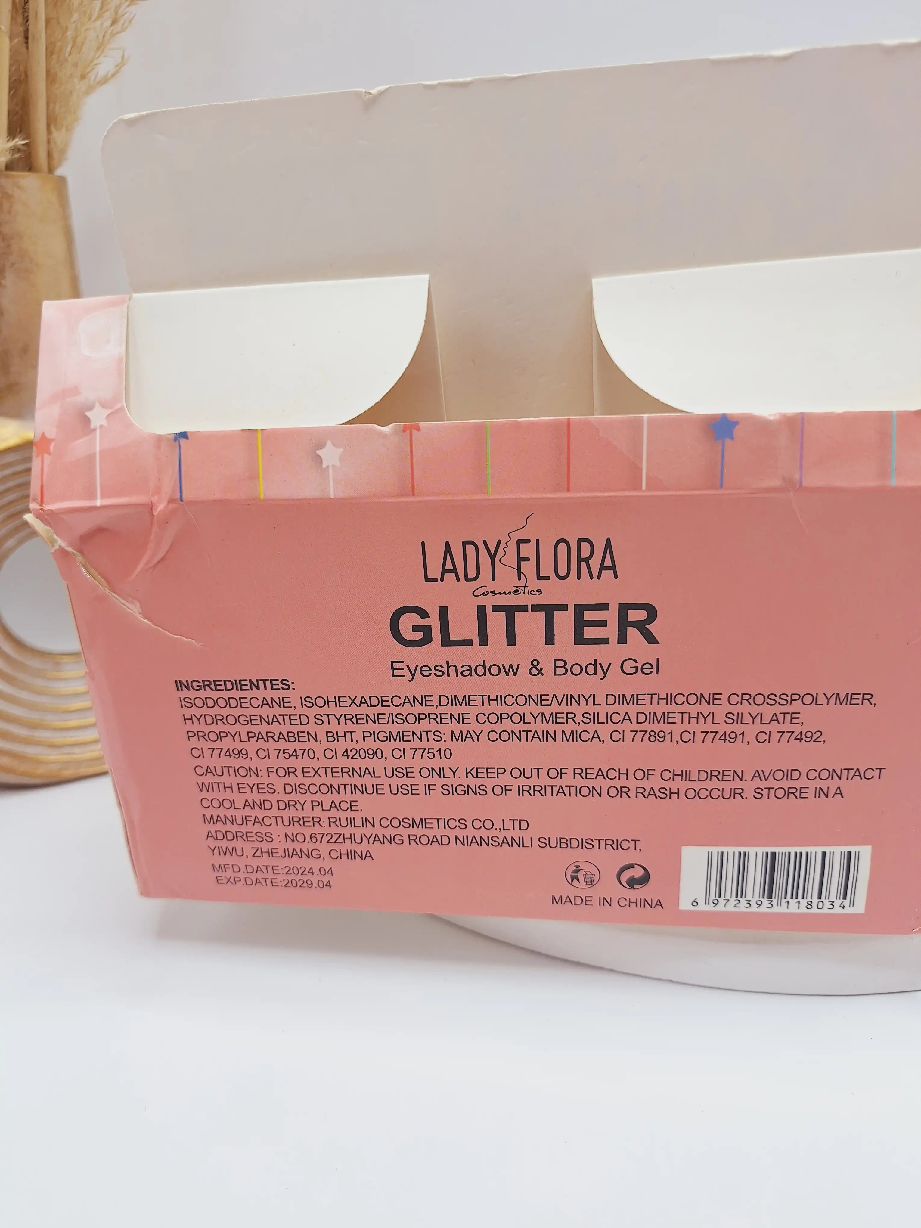 گلیتر تیوپی ترند مناسب چشم مو و بدن برند LADY FLOR کد G003