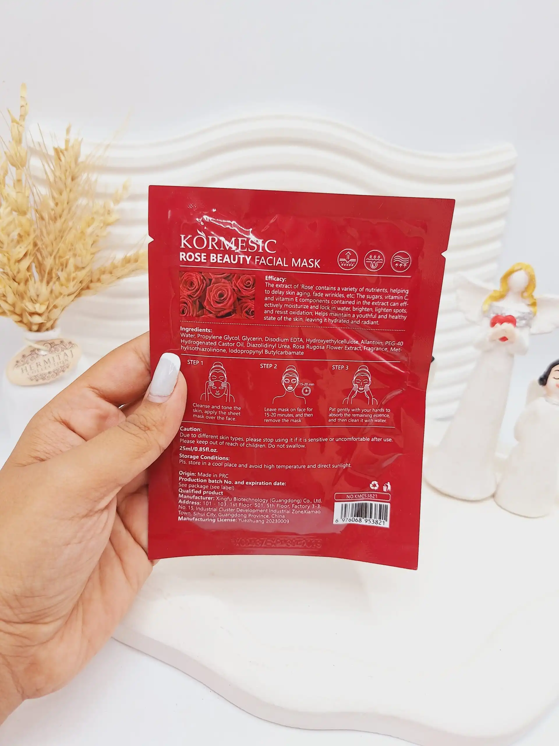 ماسک ورقه ای گل رز ROSE MASK کد 3821