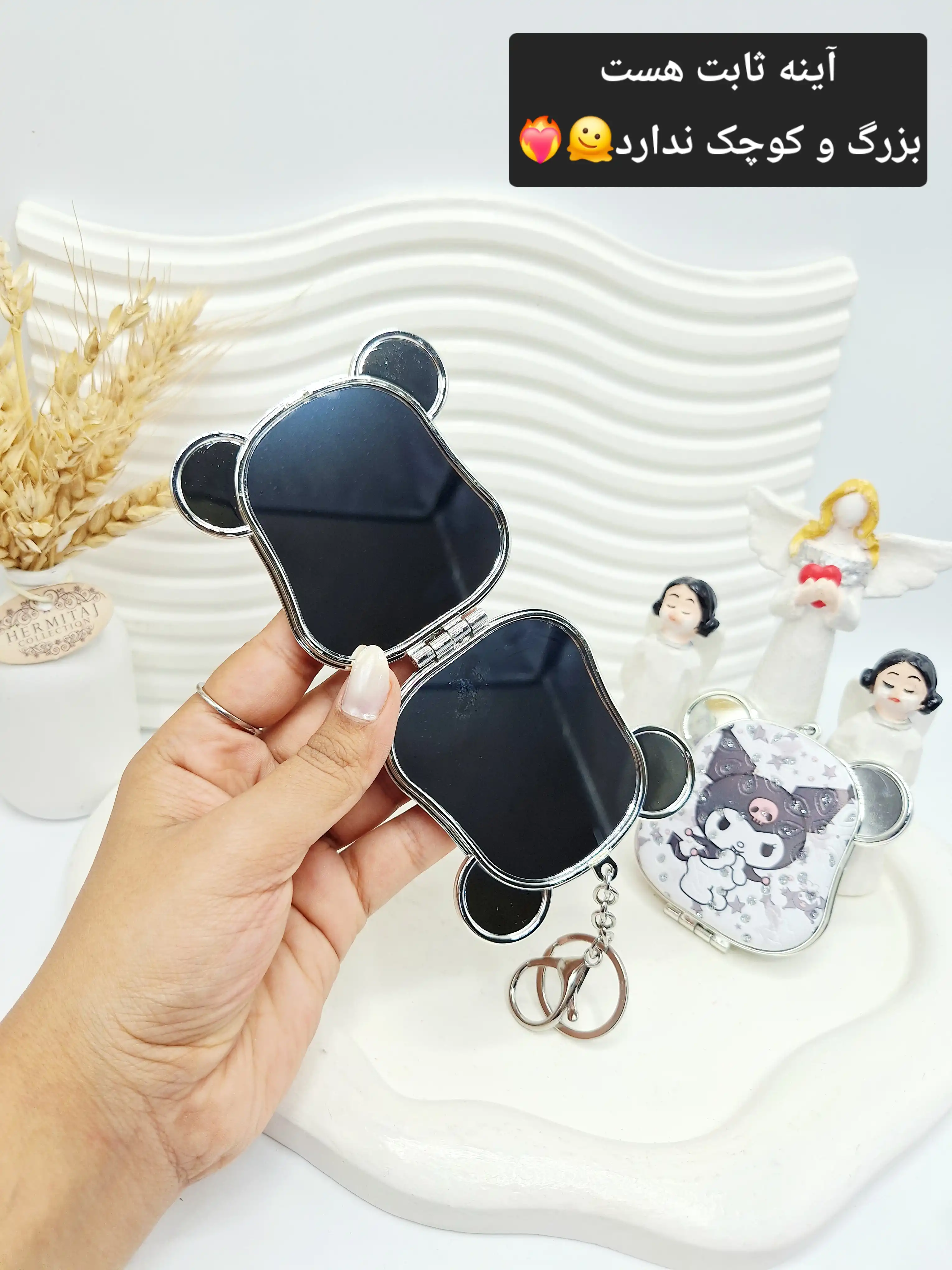 آینه کرومی گوش دار مدل آویز دار