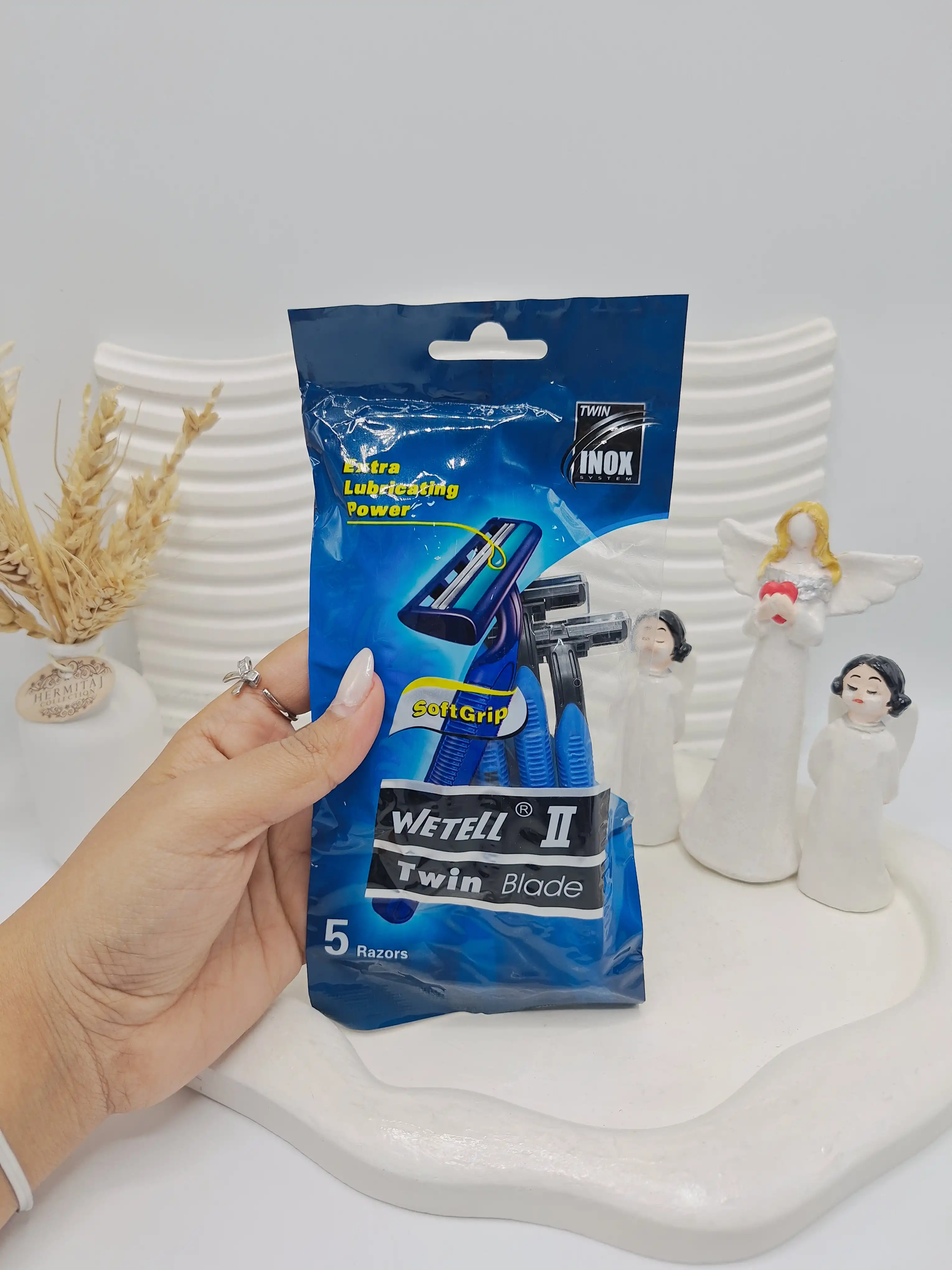پک ژیلت 2 لبه بسته 5 عددی برند WETELLI کد 0311