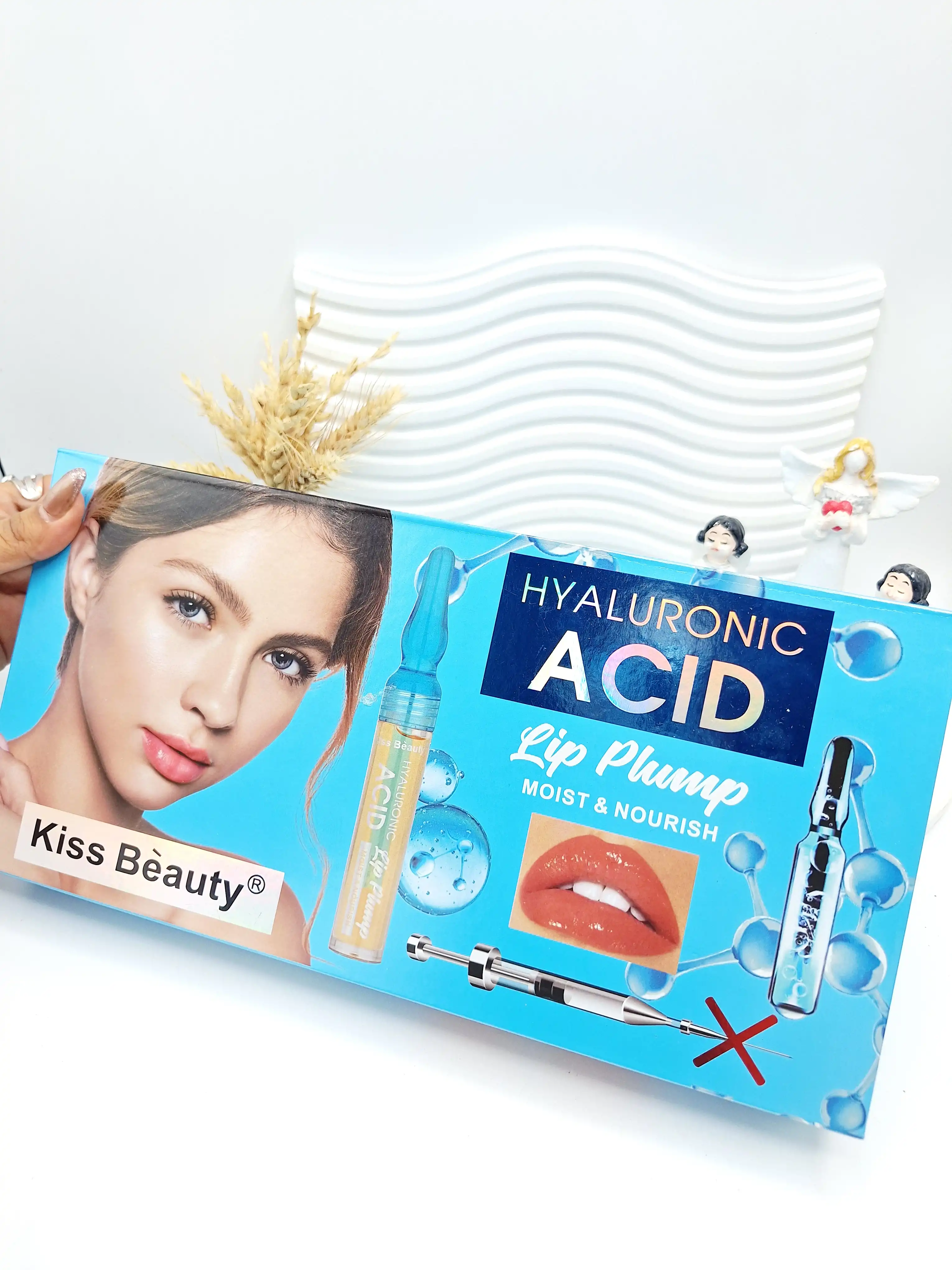 حجم دهنده و آبرسان لب دو کاره آمپولی هیالورونیک اسید برند کیس بیوتی Kiss Beauty حجم 5 میل کد 5817