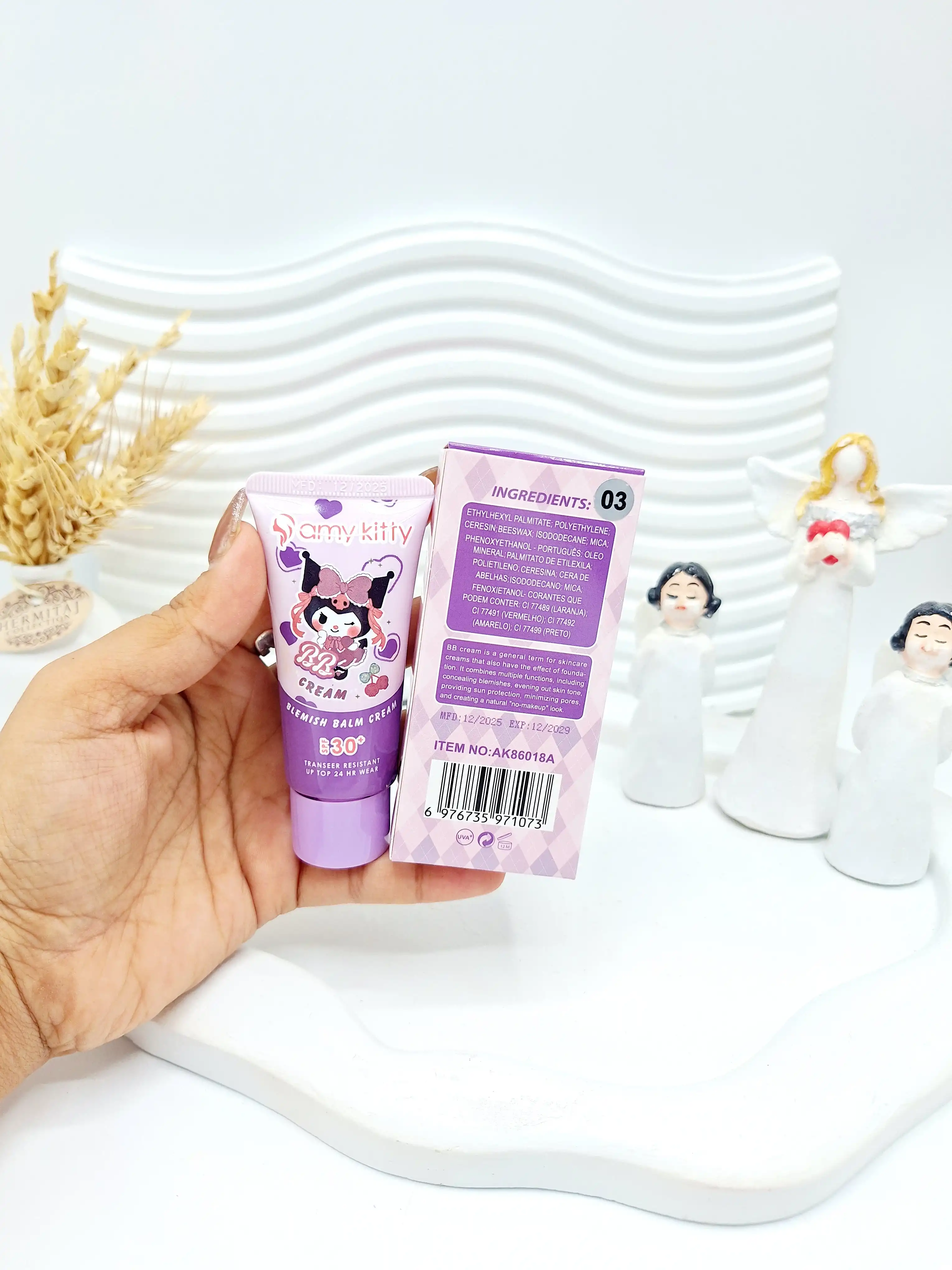 بی بی کرم SPF50 ضدآب و ماندگار 24 ساعته طرح کرومی کد 1073